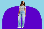 Stock image of a woman wearing a pair of women's jeans