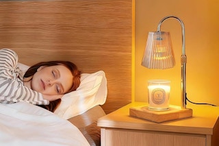 a candle warmer lamp on a table