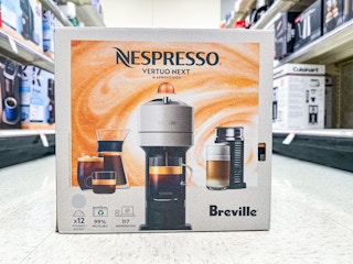 nespresso machine on ground