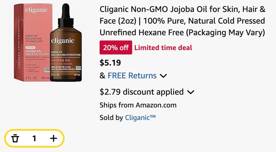Cliganic Jojoba Oil