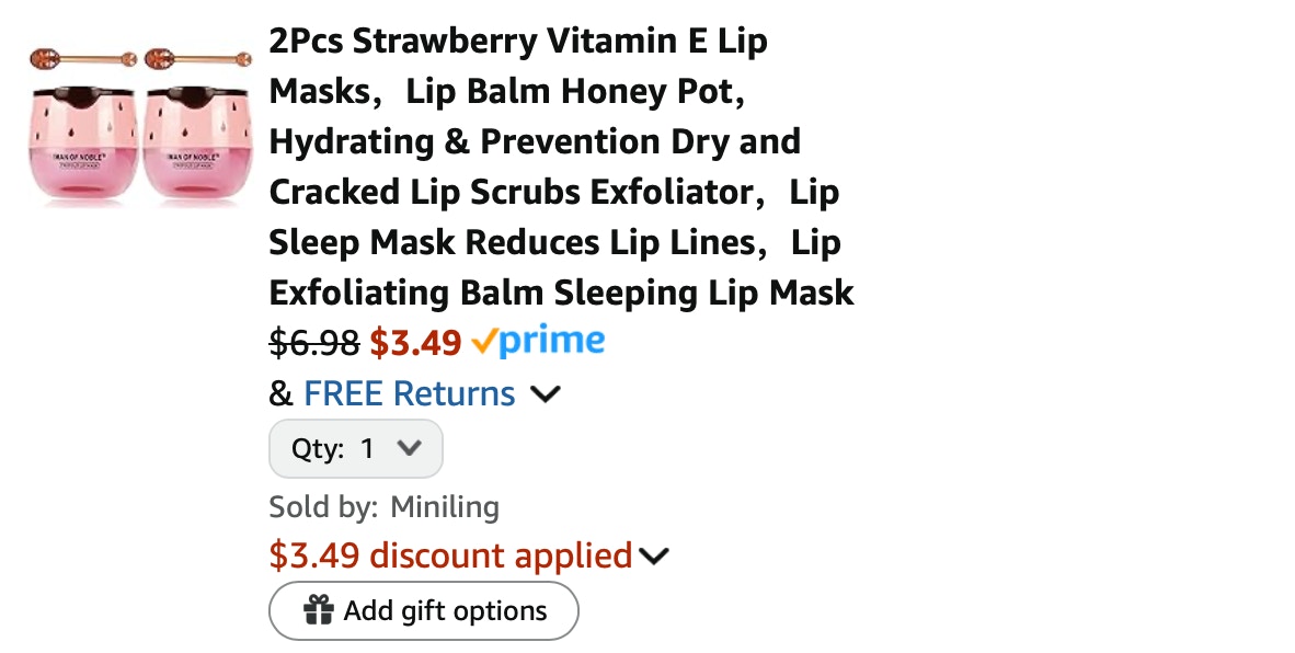Amazon Vitamin E Lip Masks 2025 2