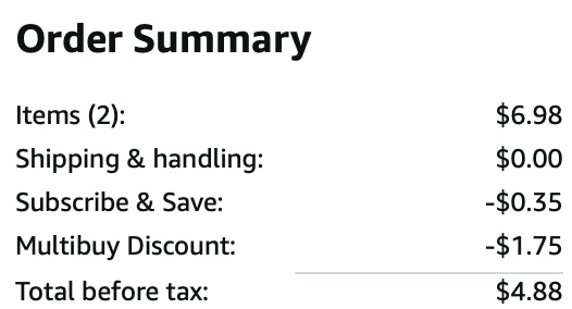 Glue Sticks Amazon receipt