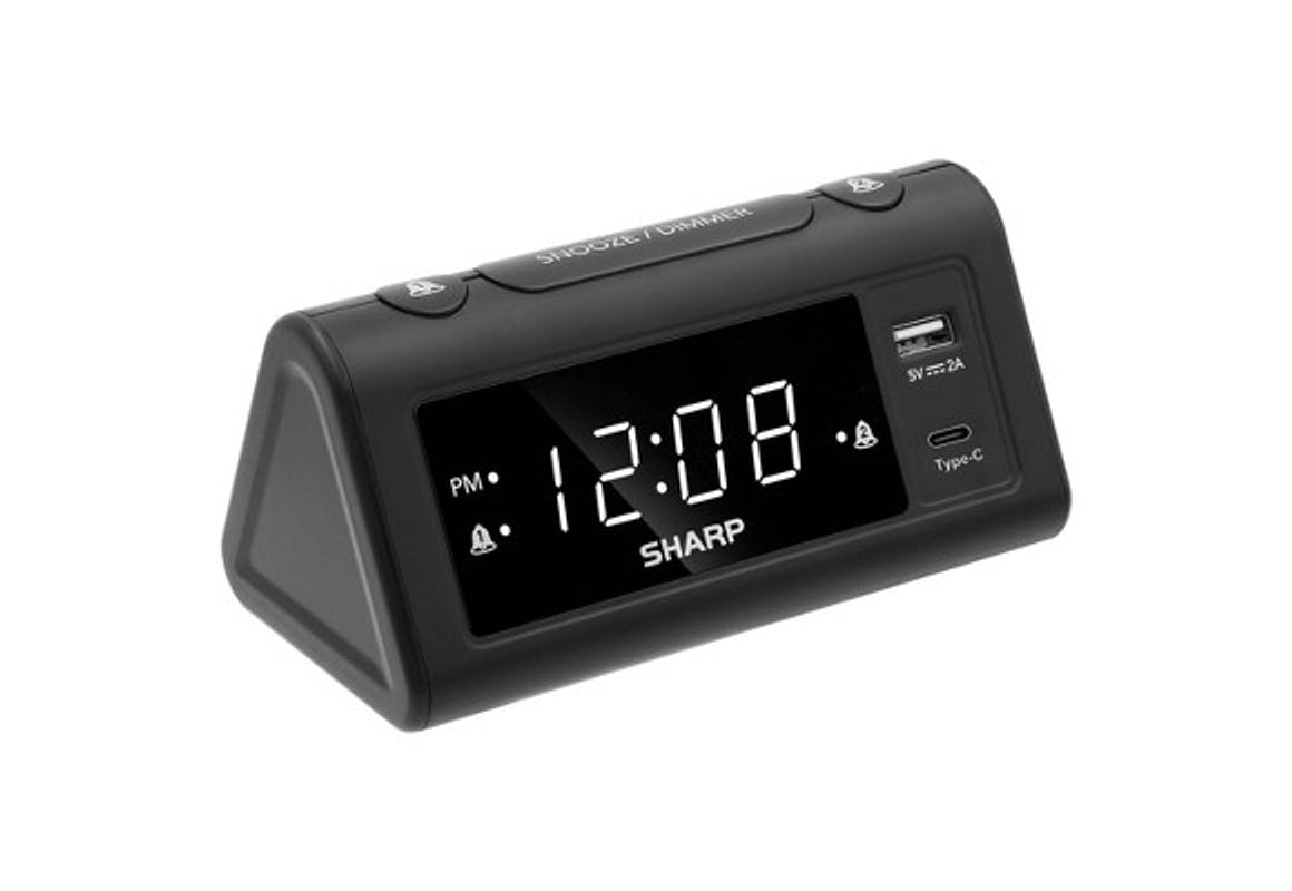 Sharp Alarm Clock With Charge Ports