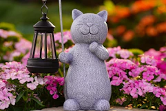 a cat garden statue