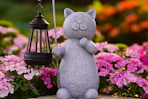 a cat garden statue