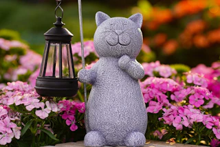a cat garden statue