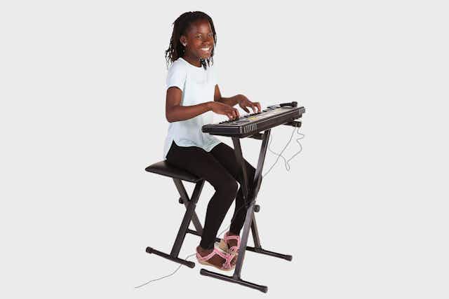 Electronic Keyboard With Stand and Seat, Only $37 Shipped at QVC card image