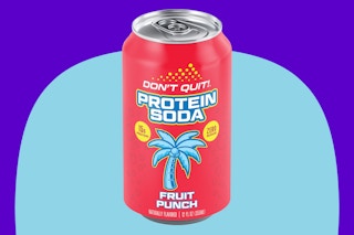 Stock image of the fruit punch flavor of the Don't Quit Protein Soda