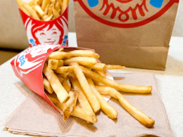a box of fries at Wendy's