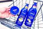 nivea body lotions in a shopping cart