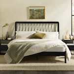 Mid-Century Modern Slatted Queen Bedframe