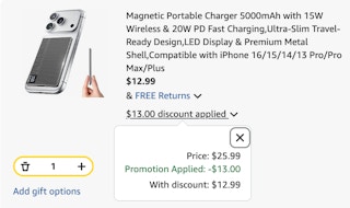 charger Amazon receipt