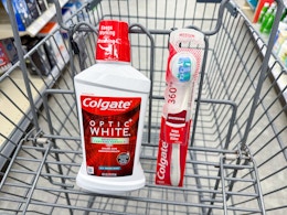 colgate toothbrush and mouthwash in walgreens cart