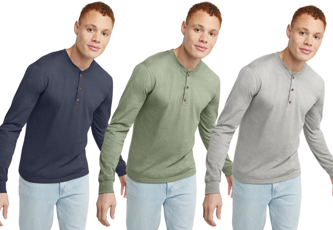 Hanes Men's Henley Shirt