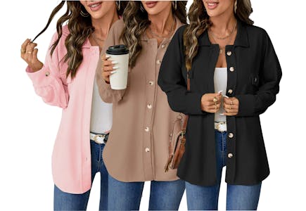 Women's Waffle Shacket