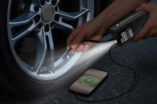 a tire being inflated