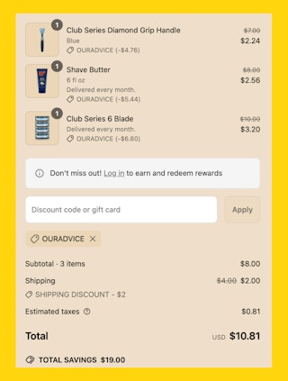 Dollar Shave Club Fine Print