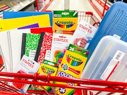 Staples Back-to-School Deals: $0.25 Folders, $0.25 Glue Sticks, $0.50 Crayons card image