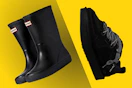 Pair of Hunter boots (toddler) and Ugg sneakers (women's)