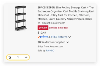 SPACEKEEPER Slim Rolling Storage Cart
