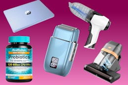 Score 70% or More Off on Amazon: $360 HP Laptop, $9 Portable Vacuum card image