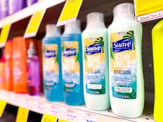 suave shampoo and conditioner products on shelf