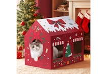 Christmas Cardboard Cat House