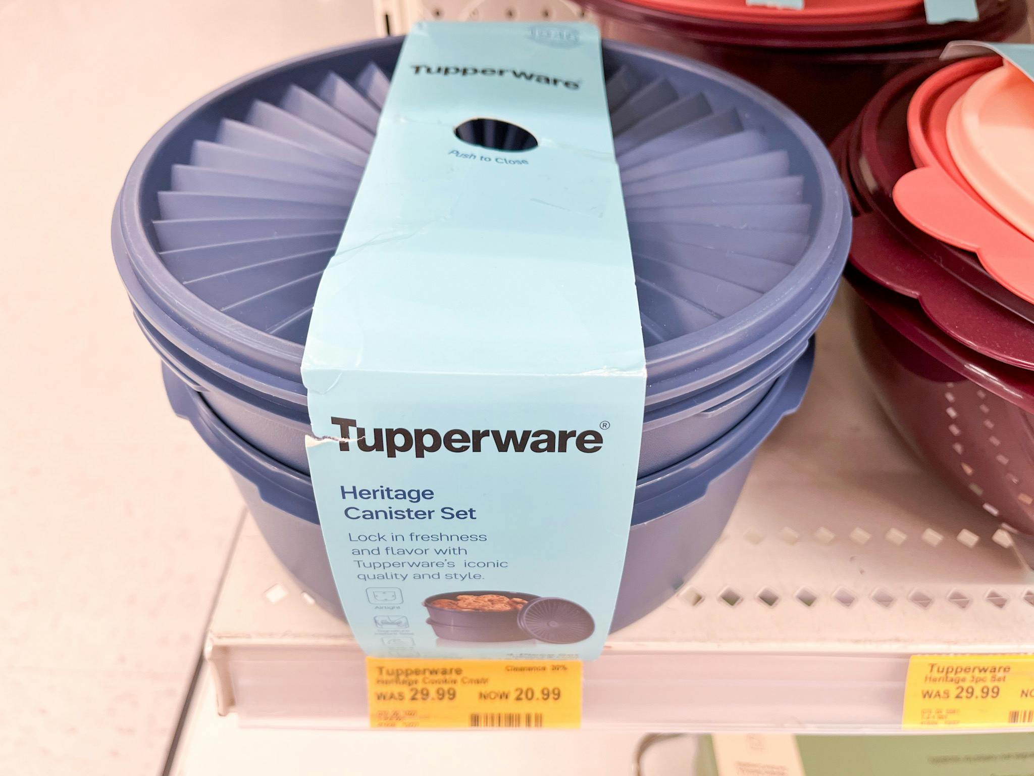 Tupperware Heritage 3pk Plastic Canister Set : Target