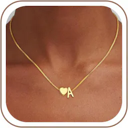 Heart Initial Necklace