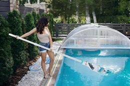 Cordless Handheld Pool Vacuum for Above Ground Pool, Spa Vacuum Cleaner for Inground Pools Hot Tub, Rechargeable, 60" Extendable Pole