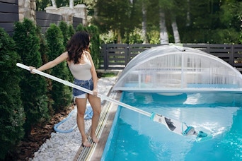 Cordless Handheld Pool Vacuum for Above Ground Pool, Spa Vacuum Cleaner for Inground Pools Hot Tub, Rechargeable, 60" Extendable Pole