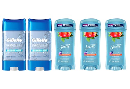 2 Gillette + 3 Secret Deodorants