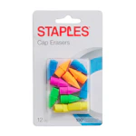 Staples Pencil Cap Erasers 12-Pack