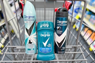 degree deodorants in a cart