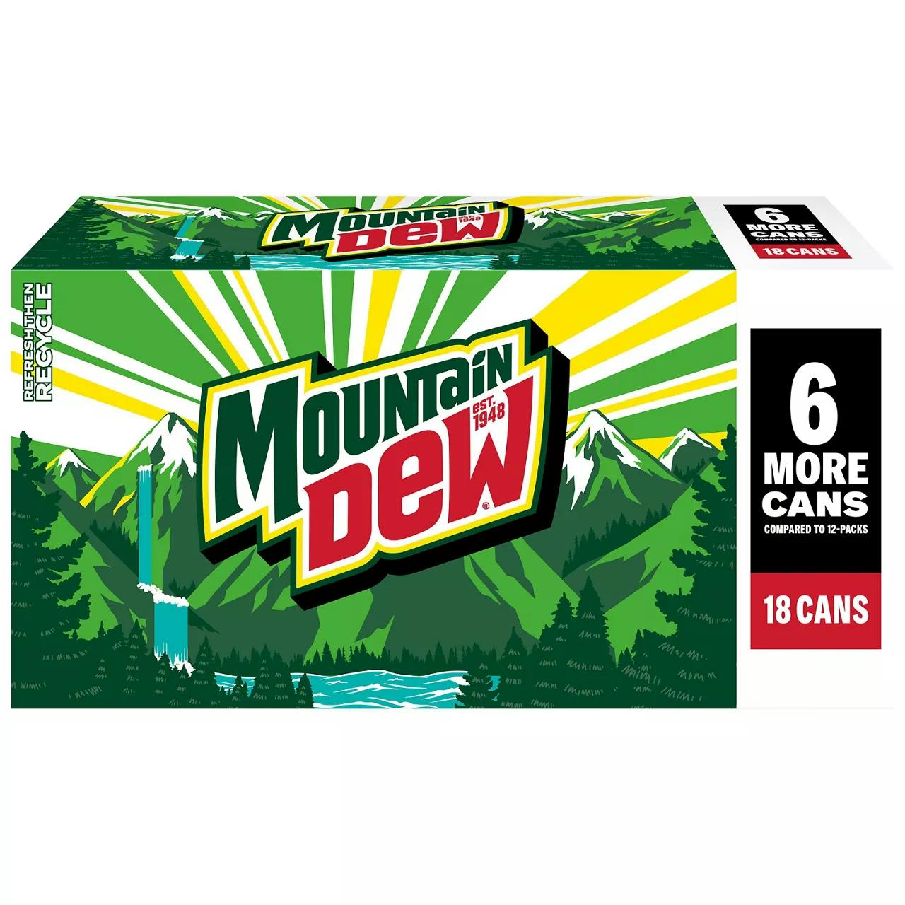 2 Mountain Dew Soda 18-Packs