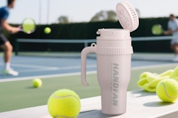 3-in-1 Insulated 40-Ounce Tumbler With Fan, Just $14.24 on Amazon card image