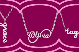 Custom Sterling Silver Name Necklaces, Just $26 (Plus Free Pearl Earrings) card image