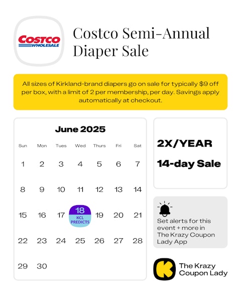 Costco Diaper Sale predicted start date in June 2025