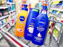 nivea products in a cvs shopping cart