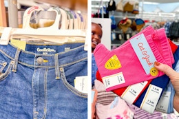 men's jeans and cat & jack toddler leggings