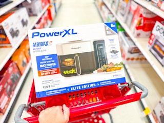 PowerXL 8-quart air fryer in a Target cart
