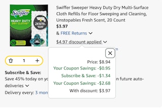 Swiffer Amazon receipt