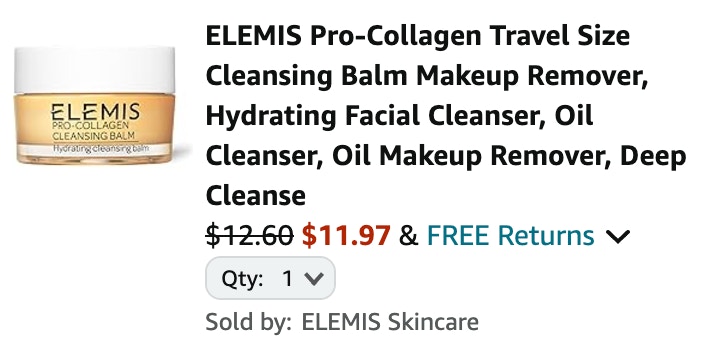 screenshot of elemis pro collagen cleansing balm for $11.97