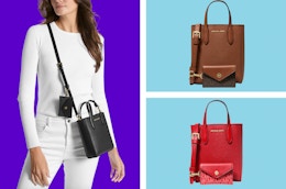 This Michael Kors Leather Crossbody Is Only $69 (Includes Card Case) card image