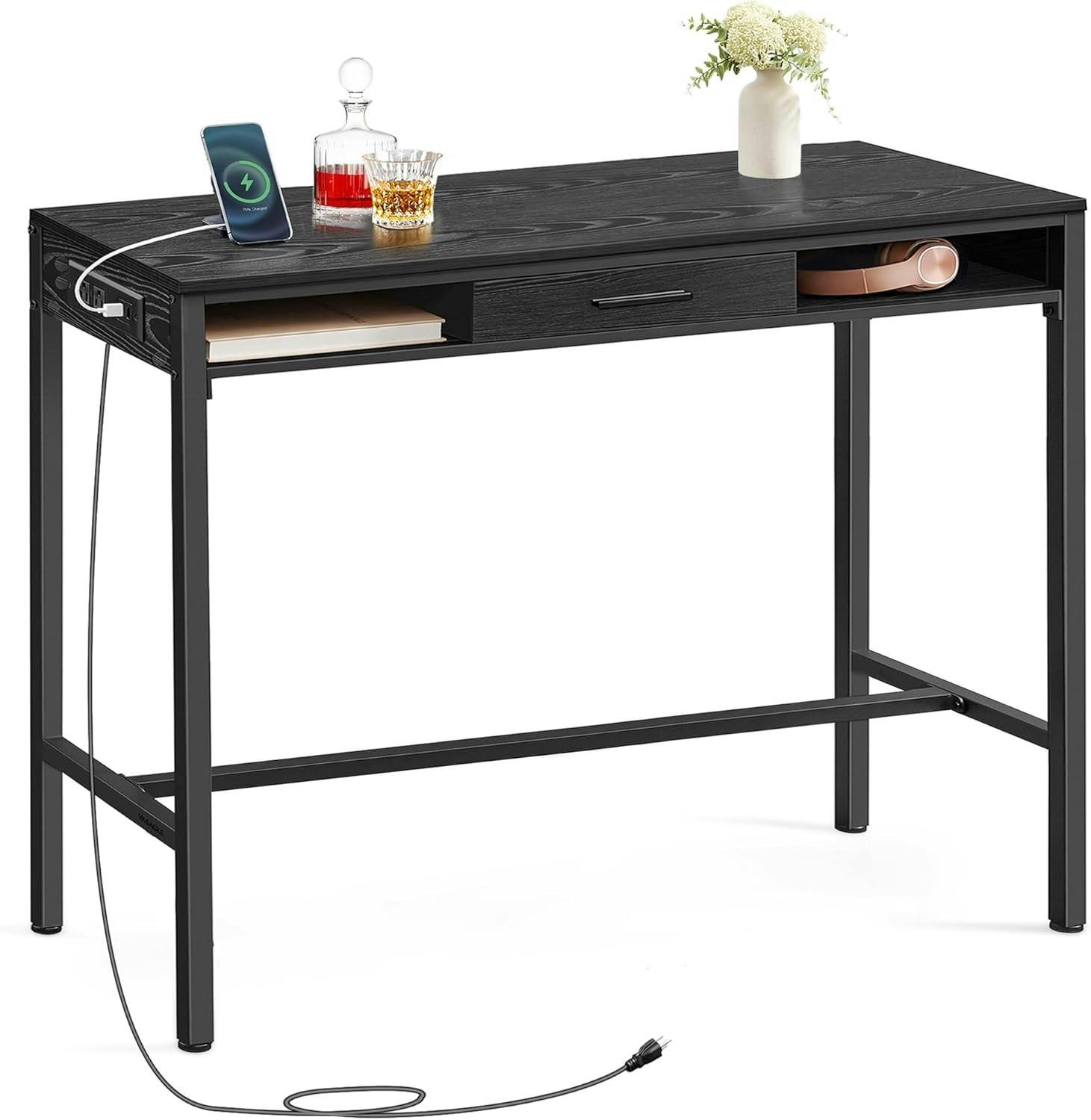 VASAGLE Bar Table with Power Outlets