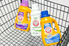 arm & hammer detergent in a shopping cart