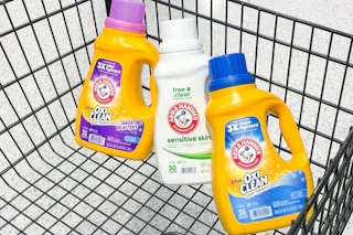 arm & hammer detergent in a shopping cart