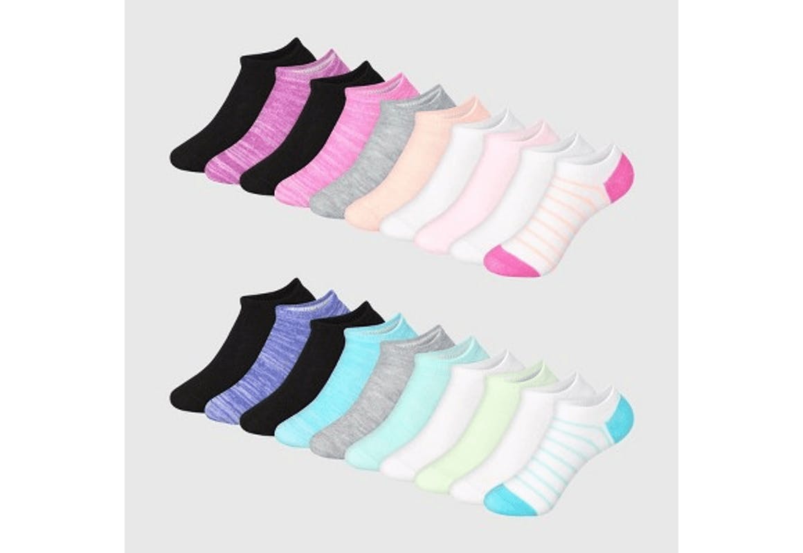 Hanes Kids' No-Show Socks Set