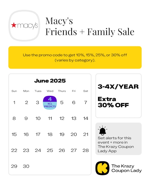 Macy's Friends & Family Sale 2025 dates