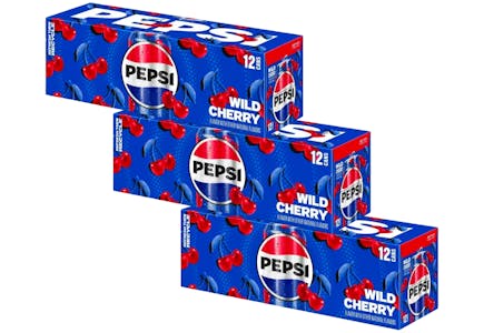 3 Pepsi Wild Cherry 12-Packs